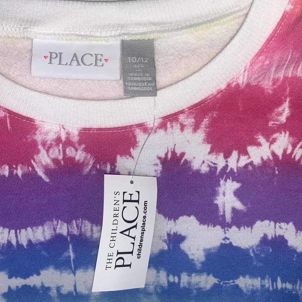 The Children’s Place Girls Tie Dye Sweatshirt Size 10/12 Large NWT Crewneck